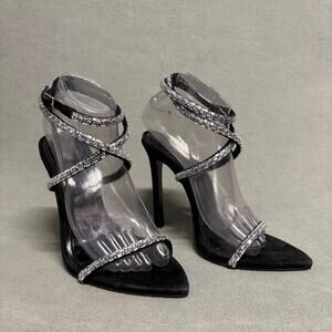 JLO Jennifer Lopez  xREVOLVE Star Sandal Heels in Black‎ Size 8.5